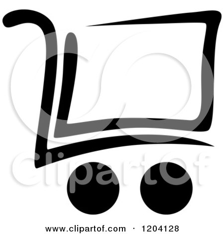 Clipart of a Black and White Shopping Cart Icon 2 - Royalty Free Vector Illustration by Vector Tradition SM