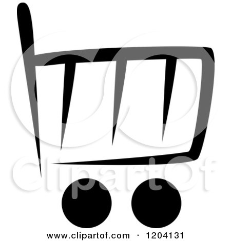 Clipart of a Black and White Shopping Cart Icon 5 - Royalty Free Vector Illustration by Vector Tradition SM
