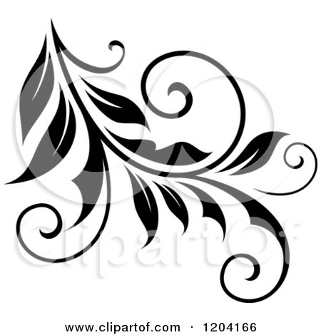 Clipart of a Black and White Flourish Design 6 - Royalty Free Vector Illustration by Vector Tradition SM