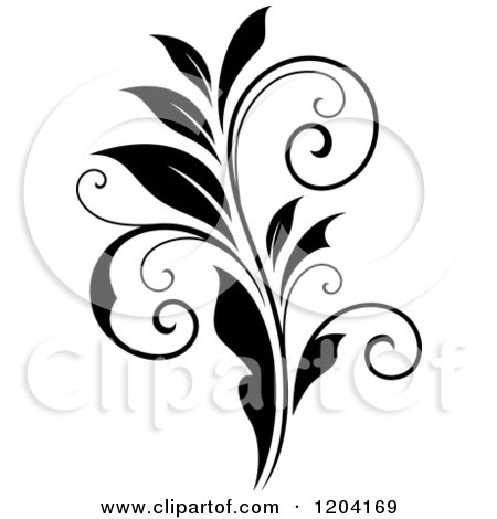 Clipart of a Black and White Flourish Design - Royalty Free Vector Illustration by Vector Tradition SM