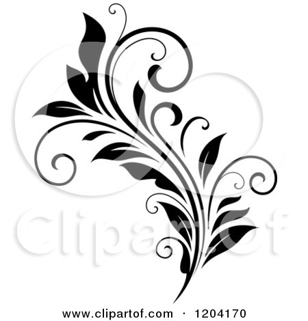 Clipart of a Black and White Flourish Design 2 - Royalty Free Vector Illustration by Vector Tradition SM