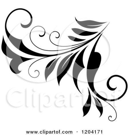 Clipart of a Black and White Flourish Design 3 - Royalty Free Vector Illustration by Vector Tradition SM