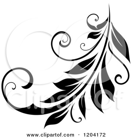 Clipart of a Black and White Flourish Design 4 - Royalty Free Vector Illustration by Vector Tradition SM