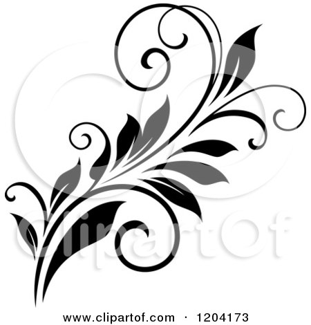 Clipart of a Black and White Flourish Design 5 - Royalty Free Vector Illustration by Vector Tradition SM