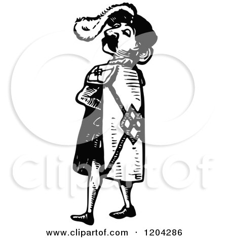 Clipart of a Vintage Black and White Heraldry - Royalty Free Vector Illustration by Prawny Vintage