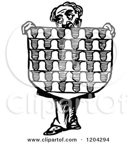 Clipart of a Vintage Black and White Heraldry - Royalty Free Vector Illustration by Prawny Vintage