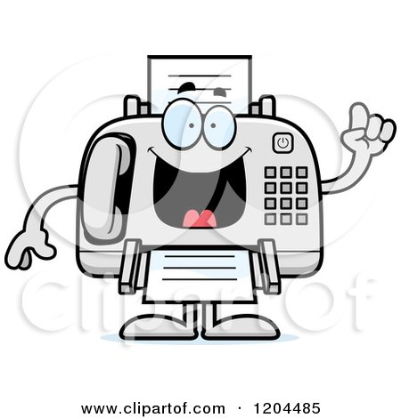 Cartoon of a Smart Fax Machine - Royalty Free Vector Clipart by Cory Thoman