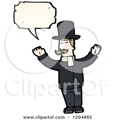 Cartoon of a Magician Speaking - Royalty Free Vector Illustration by lineartestpilot