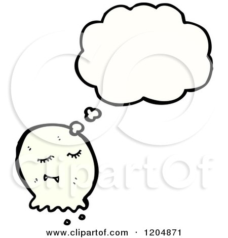 Cartoon of a Ghoul Thinking - Royalty Free Vector Illustration by lineartestpilot