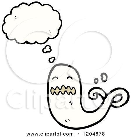 Cartoon of a Ghoul Thinking - Royalty Free Vector Illustration by lineartestpilot