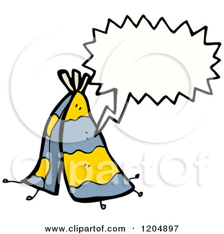 Cartoon of Teepee Speaking - Royalty Free Vector Illustration by lineartestpilot