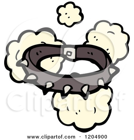Cartoon of a Spiked Dog Collar - Royalty Free Vector Illustration by lineartestpilot