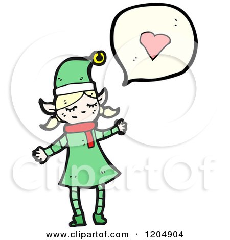 Cartoon of an Elf in Love - Royalty Free Vector Illustration by lineartestpilot
