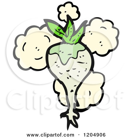 Cartoon of a Turnip - Royalty Free Vector Illustration by lineartestpilot