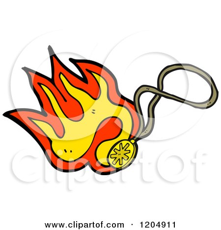 Cartoon of a Flaming Necklace - Royalty Free Vector Illustration by lineartestpilot