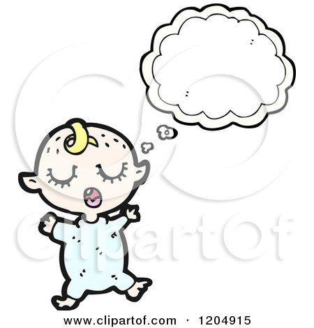 Cartoon of a Thinking Baby - Royalty Free Vector Illustration by lineartestpilot