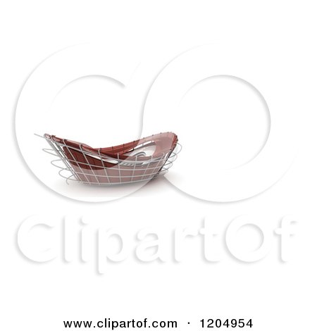 Clipart of a 3d Abstract Red Architectural Stadium Structure on White - Royalty Free CGI Illustration by KJ Pargeter