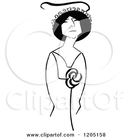 Cartoon of a Vintage Black and White Woman, Ethel Green - Royalty Free Vector Clipart by Prawny Vintage