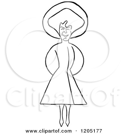 Cartoon of a Vintage Black and White Alice Lloyd Sketch - Royalty Free Vector Clipart by Prawny Vintage