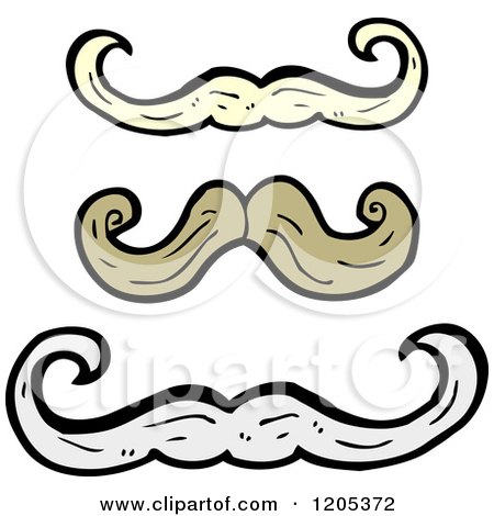 Cartoon of Fake Mustaches - Royalty Free Vector Illustration by lineartestpilot