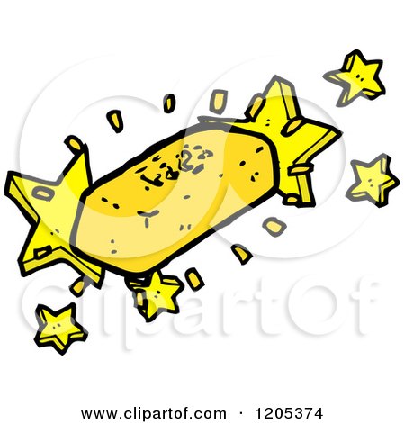 Cartoon of a Shining Gold Brick - Royalty Free Vector Illustration by lineartestpilot