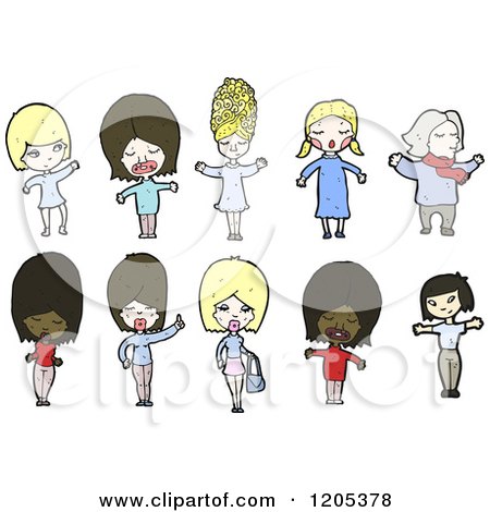 Cartoon of a Group of People - Royalty Free Vector Illustration by lineartestpilot