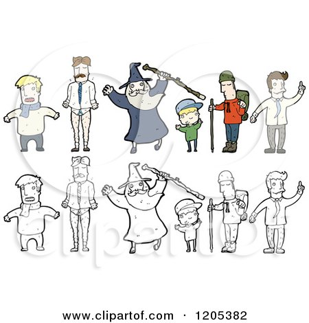 Cartoon of a Group of People - Royalty Free Vector Illustration by lineartestpilot