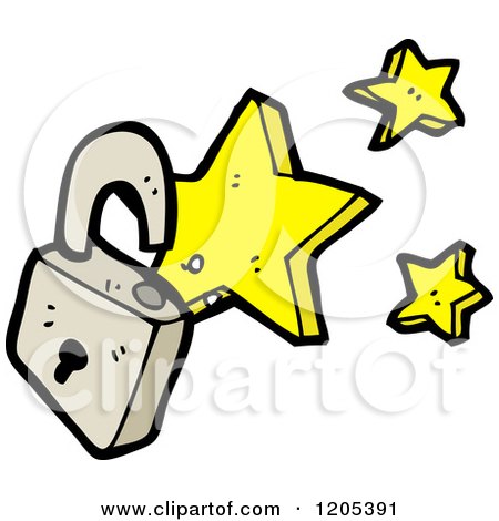 Cartoon of a Padlock - Royalty Free Vector Illustration by lineartestpilot