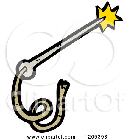 Cartoon of a Magic Wand - Royalty Free Vector Illustration by lineartestpilot