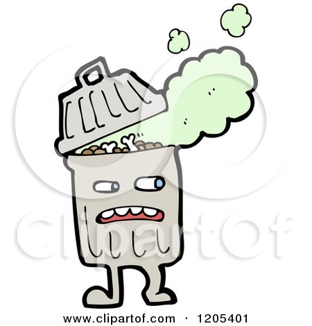 Cartoon of a Trash Can - Royalty Free Vector Illustration by lineartestpilot