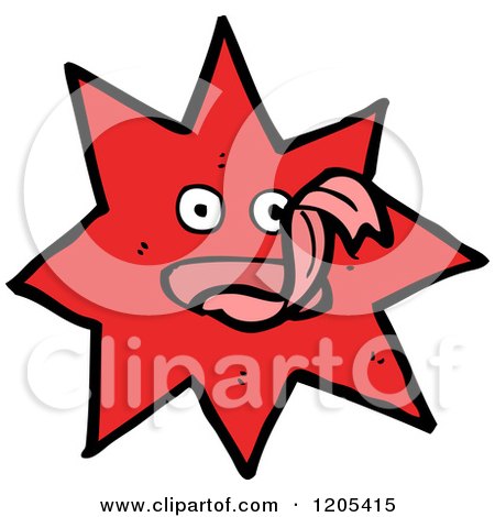 Cartoon of a Star with a Long Tongue - Royalty Free Vector Illustration by lineartestpilot