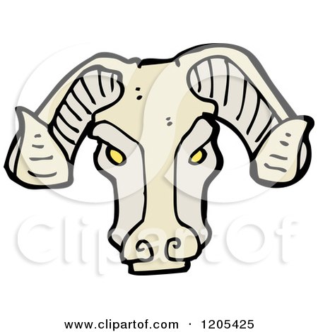 Cartoon of a Ram's Head - Royalty Free Vector Illustration by lineartestpilot