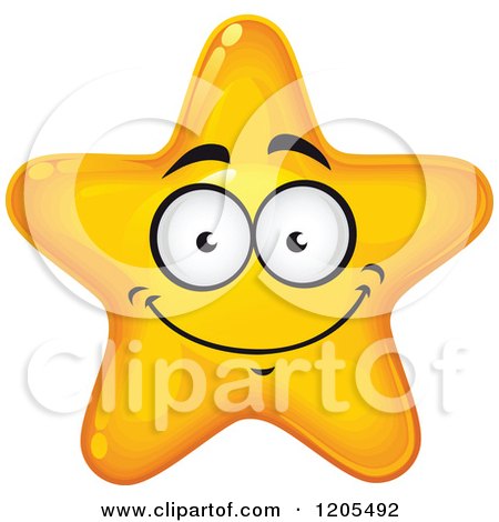 Clipart of a Yellow Star Smiling - Royalty Free Vector Illustration by Vector Tradition SM
