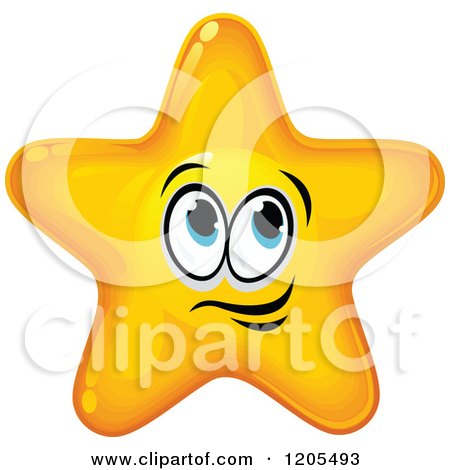Clipart of a Yellow Star Thinking - Royalty Free Vector Illustration by Vector Tradition SM