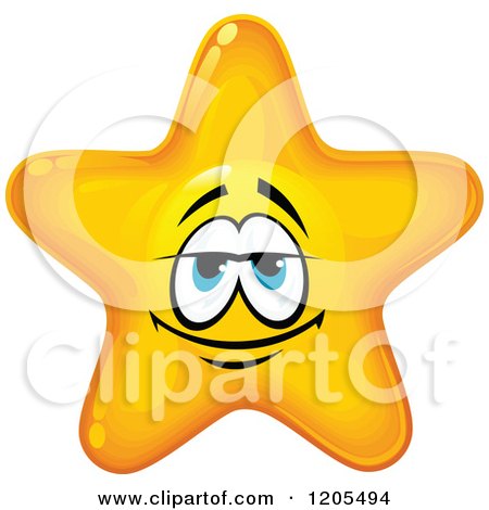 Clipart of a Yellow Star Making an Amourous Face - Royalty Free Vector Illustration by Vector Tradition SM