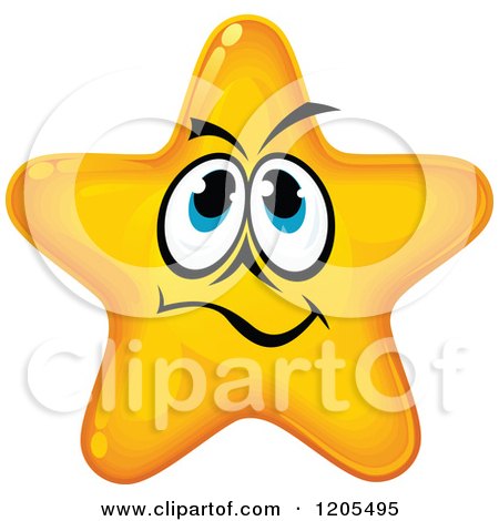 Clipart of a Yellow Star Making a Mad Face - Royalty Free Vector Illustration by Vector Tradition SM