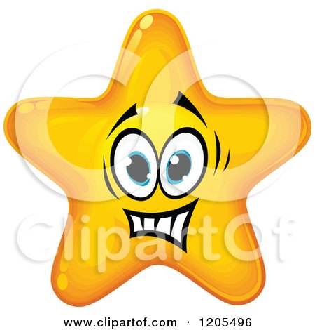 Clipart of a Yellow Star Making a Nervous Face - Royalty Free Vector Illustration by Vector Tradition SM