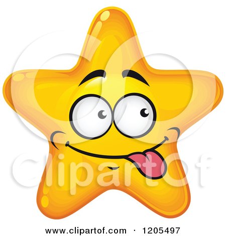 Clipart of a Yellow Star Making a Silly Face - Royalty Free Vector Illustration by Vector Tradition SM