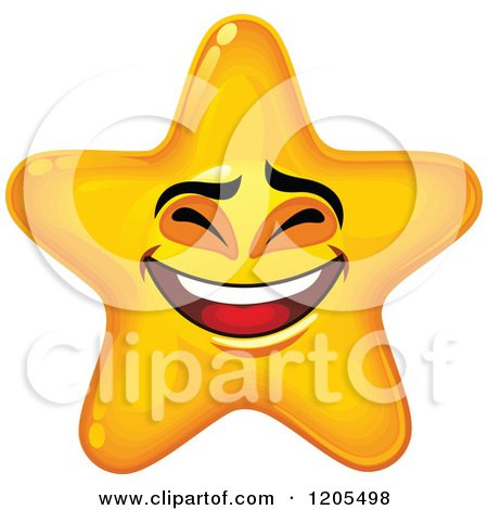 Clipart of a Yellow Star Laughing - Royalty Free Vector Illustration by Vector Tradition SM