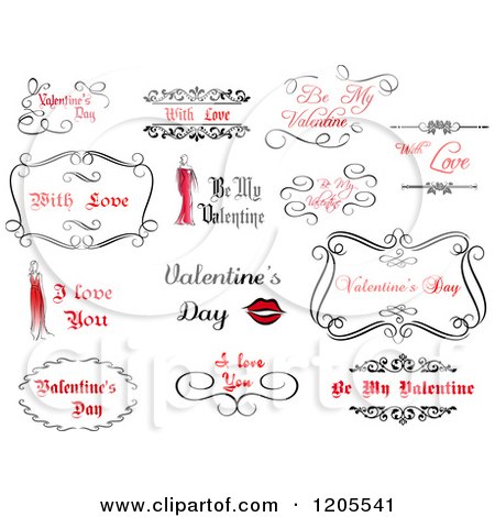 Clipart of Valentine Greetings and Sayings 2 - Royalty Free Vector Illustration by Vector Tradition SM