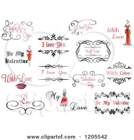 Clipart of Valentine Greetings and Sayings - Royalty Free Vector Illustration by Vector Tradition SM