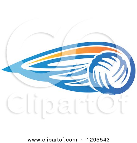 Clipart of a Blue Volleyball with a Speed Wing - Royalty Free Vector Illustration by Vector Tradition SM