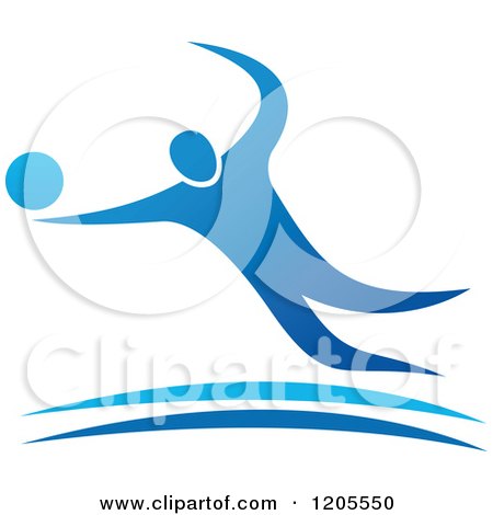 Clipart of a Blue Man Playing Basketball 3 - Royalty Free Vector Illustration by Vector Tradition SM