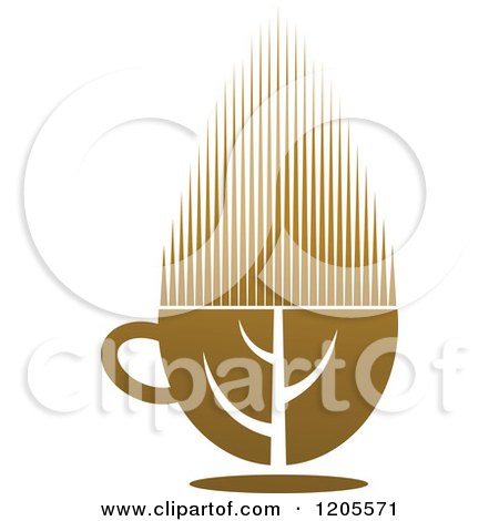 Clipart of a Cup of Brown Tea or Coffee - Royalty Free Vector Illustration by Vector Tradition SM
