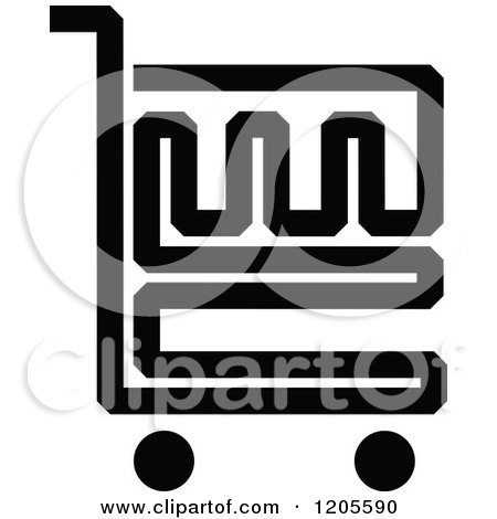 Clipart of a Black and White Shopping Cart Icon 15 - Royalty Free Vector Illustration by Vector Tradition SM