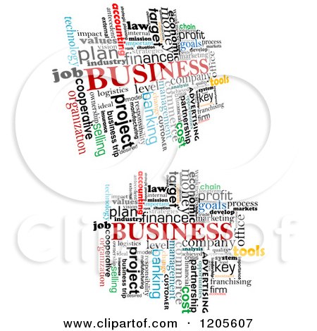 Clipart of Business Word Collages - Royalty Free Vector Illustration by Vector Tradition SM