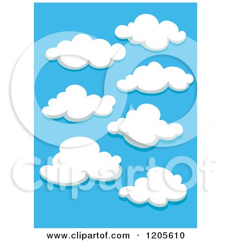 Clipart of a Blue Sky and Puffy White Clouds 2 - Royalty Free Vector Illustration by Vector Tradition SM