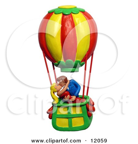 3d Couple Making Out In A Hot Air Balloon Posters, Art Prints