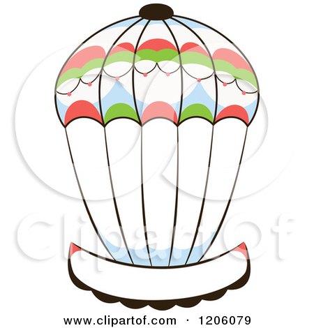 Clipart of a Hot Air Balloon and Banner - Royalty Free Vector Illustration by Cherie Reve