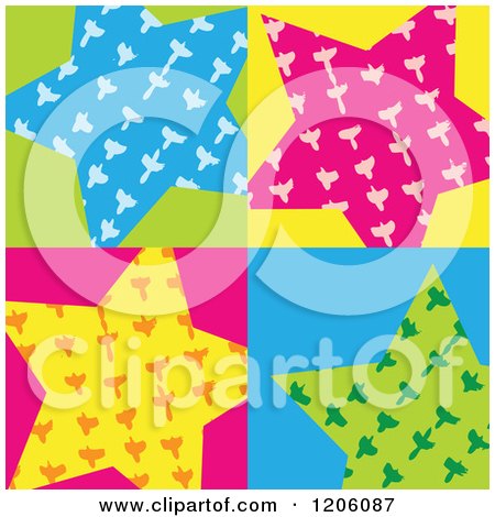 Clipart of a Colorful Star Background - Royalty Free Vector Illustration by Cherie Reve